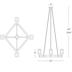 Favola 4 Ligtht Square Chandelier - view 7