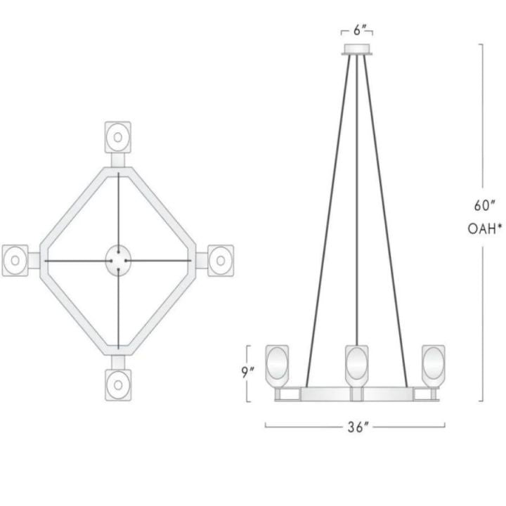 Favola 4 Ligtht Square Chandelier - view 7