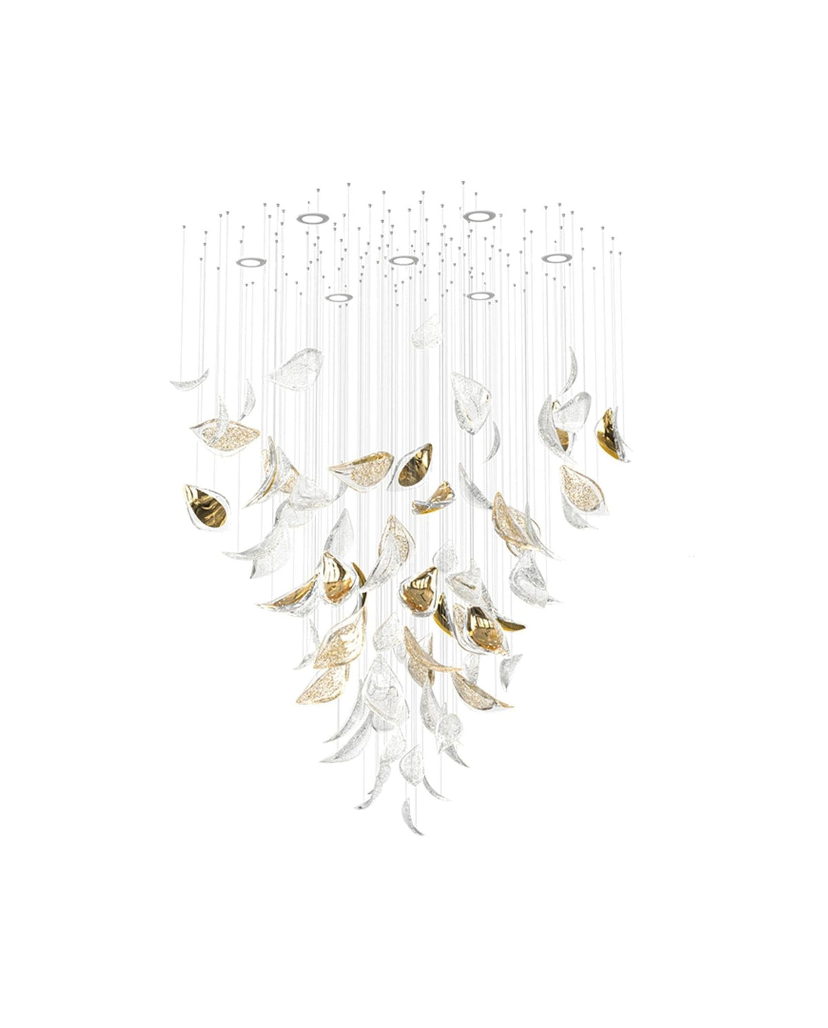 Floating Leaves Meteor Shower Crystal Spiral Chandelier - view 7