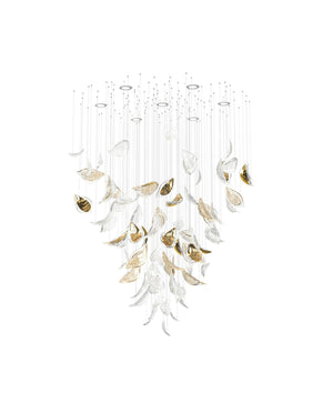 Floating Leaves Meteor Shower Crystal Spiral Chandelier - view 7