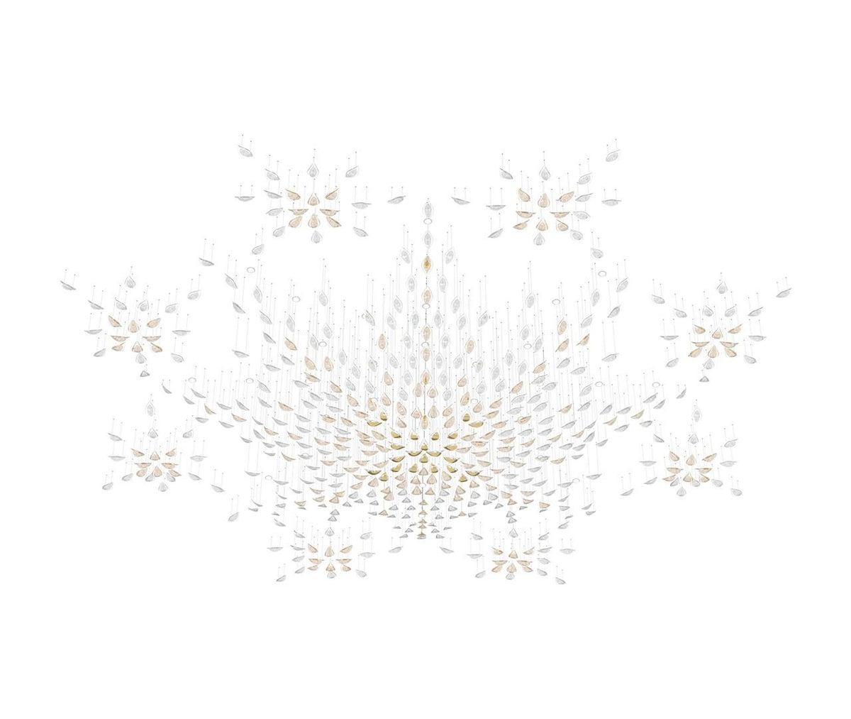 Floating Leaves Meteor Shower Crystal Spiral Chandelier - view 21