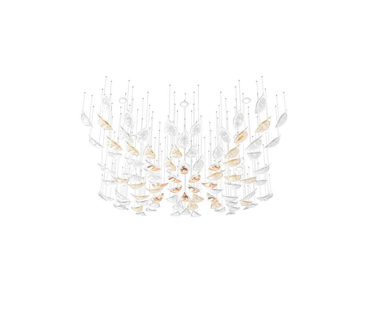 Floating Leaves Meteor Shower Crystal Spiral Chandelier - view 22