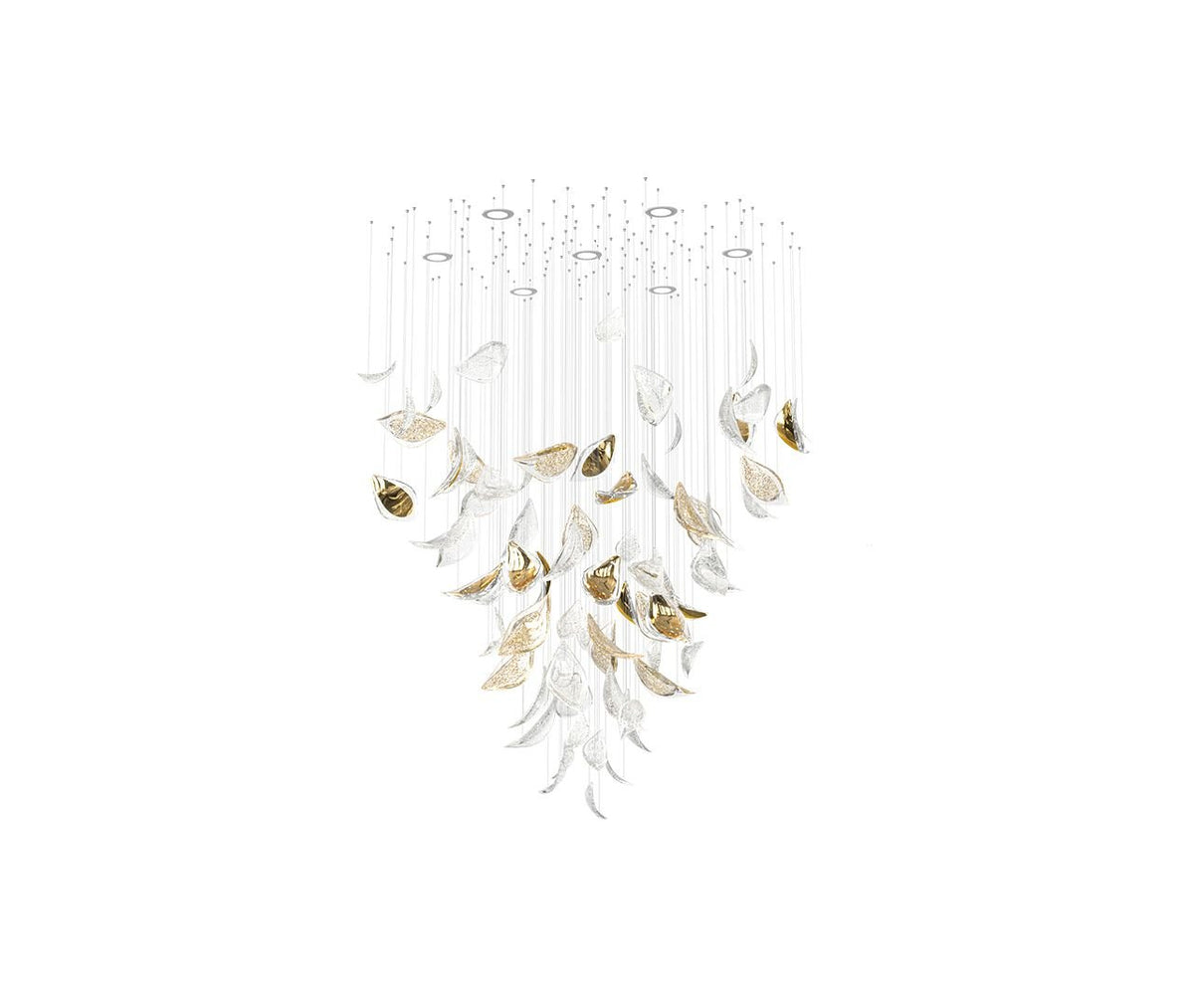 Floating Leaves Meteor Shower Crystal Spiral Chandelier - view 29