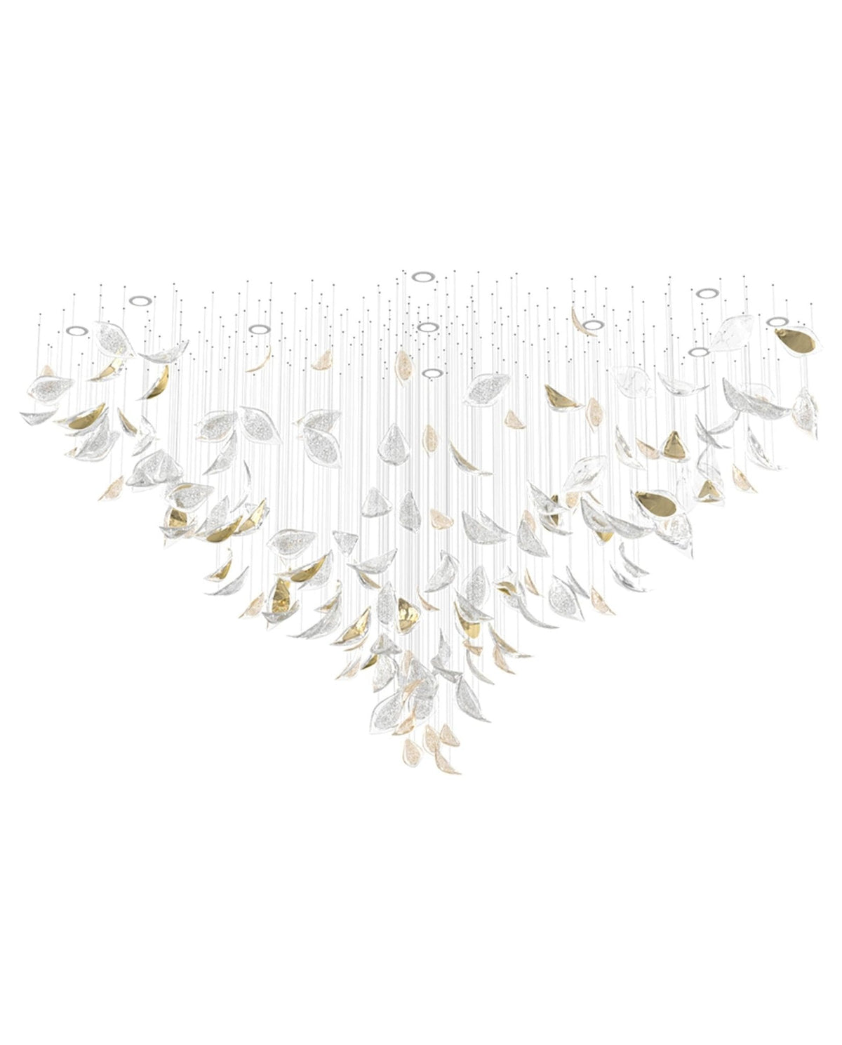 Floating Leaves Meteor Shower Crystal Spiral Chandelier - view 9