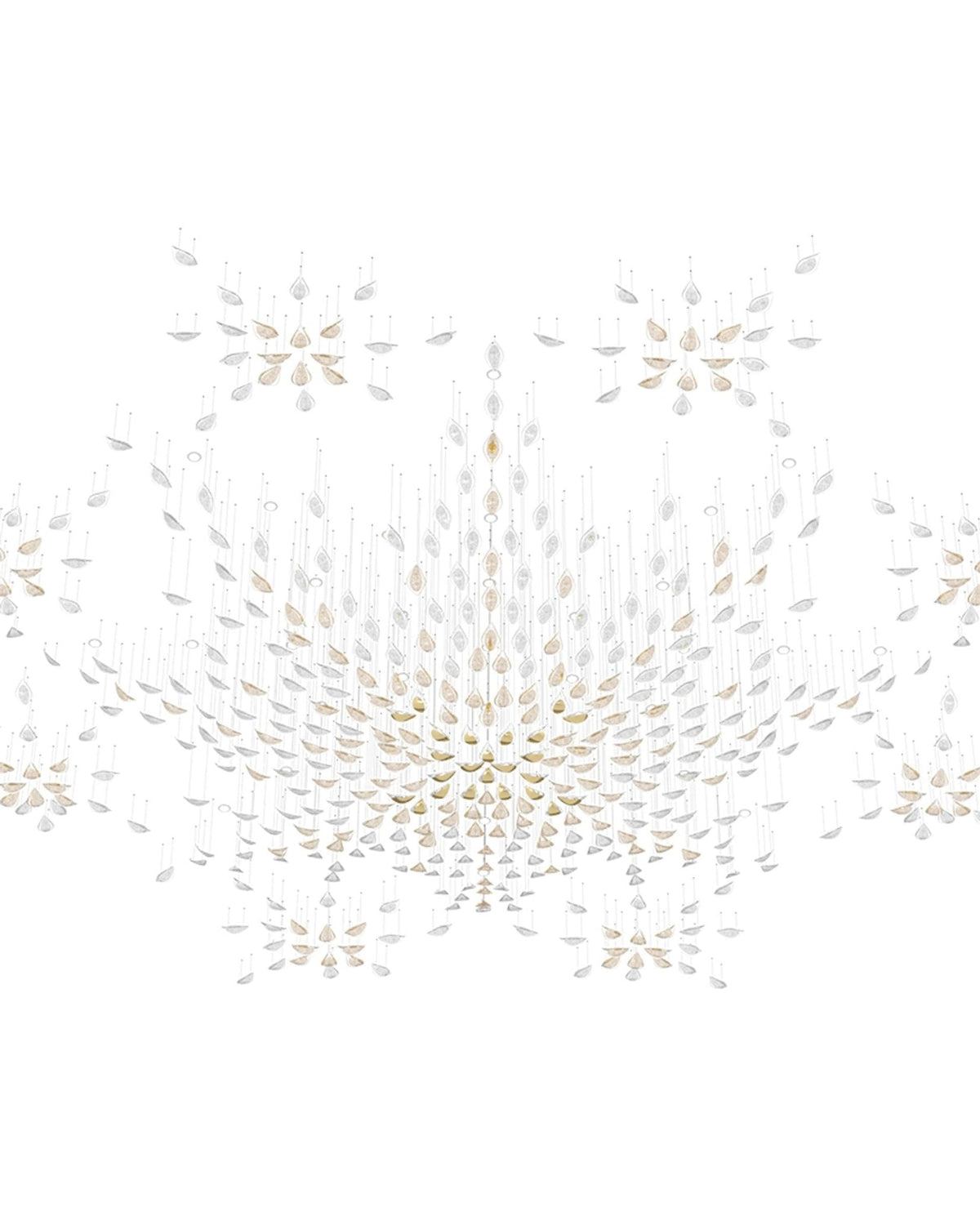Floating Leaves Meteor Shower Crystal Spiral Chandelier - view 12