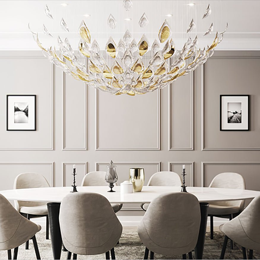 Floating Leaves Meteor Shower Crystal Spiral Chandelier - view 4