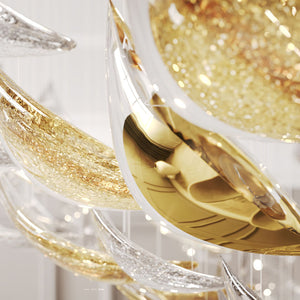 Floating Leaves Meteor Shower Crystal Spiral Chandelier - view 27