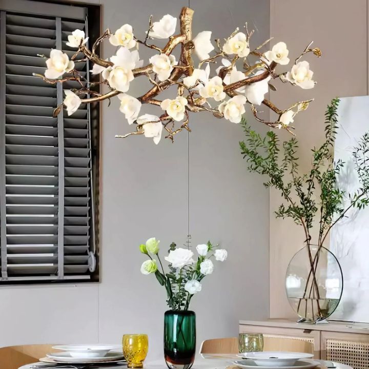 Flower Bloom Branch Brass Chandelier - view 11