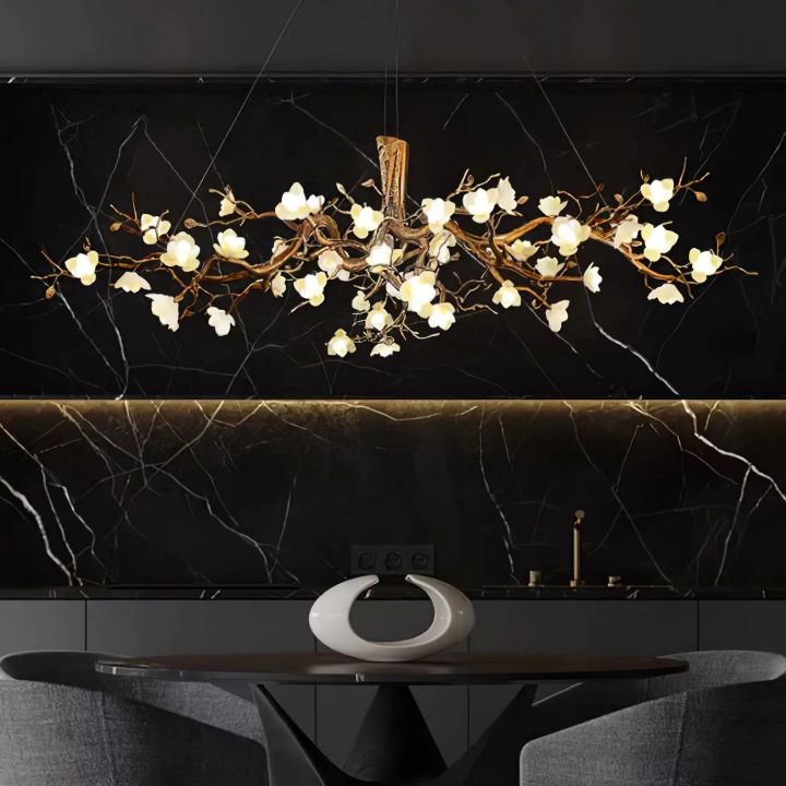 Flower Bloom Branch Brass Chandelier - view 13