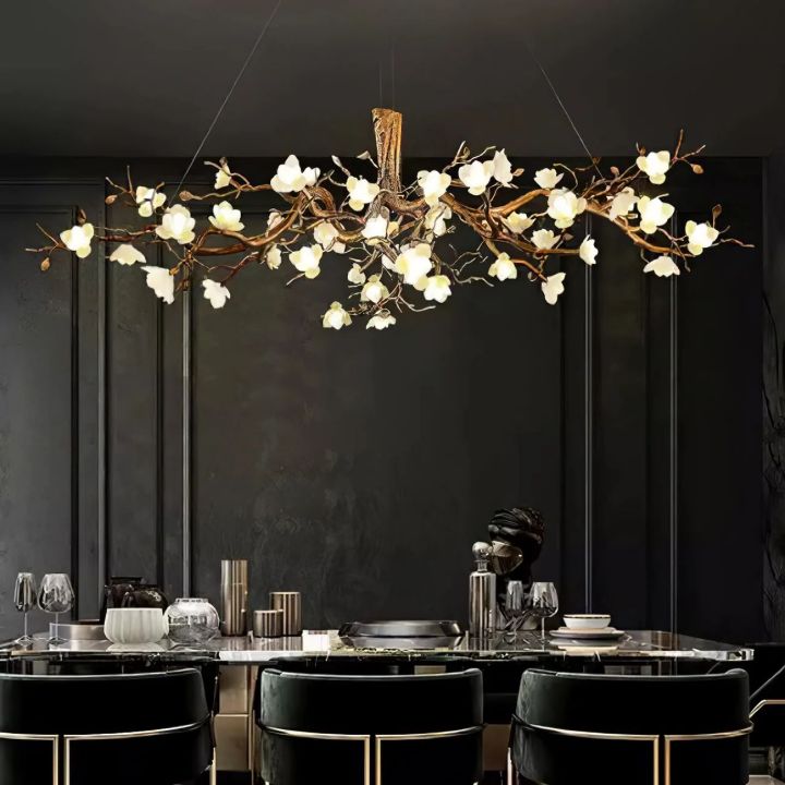 Flower Bloom Branch Brass Chandelier - view 14