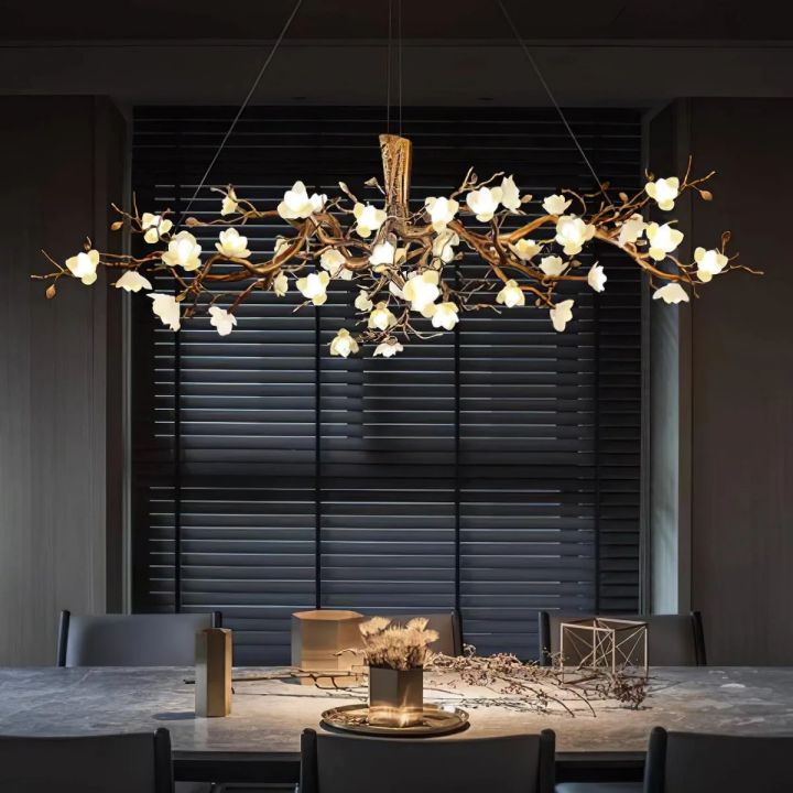 Flower Bloom Branch Brass Chandelier - view 17