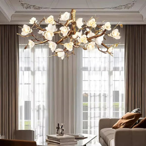 Flower Bloom Branch Brass Chandelier - view 4