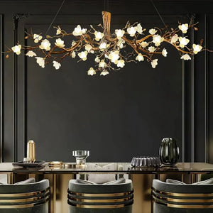 Flower Bloom Branch Brass Chandelier - view 6