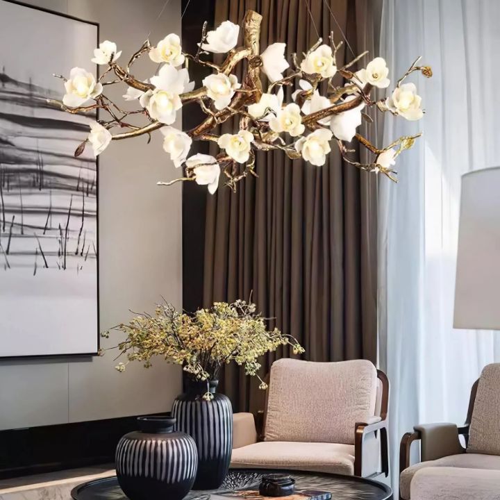 Flower Bloom Branch Brass Chandelier - view 8