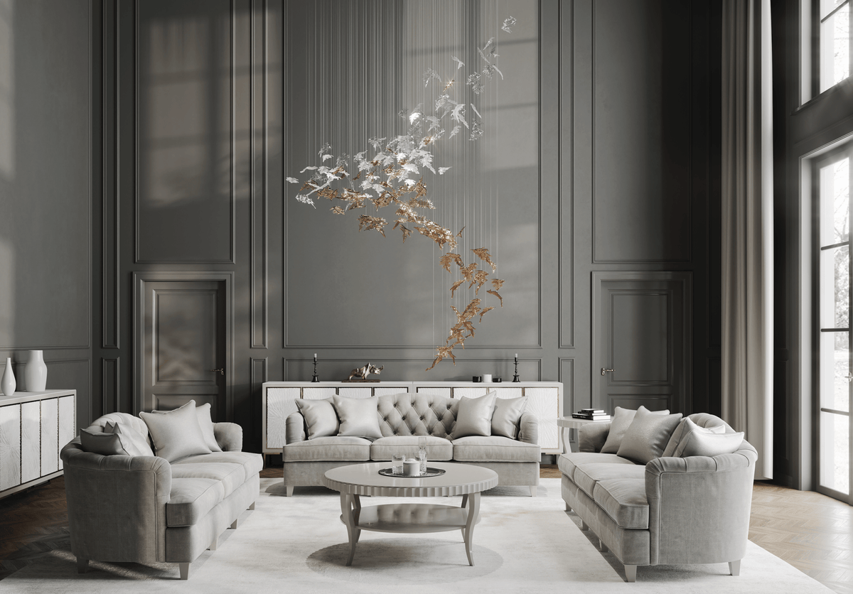 Galaxy Flying Leaves Meteor Shower Crystal Spiral Chandelier - view 27