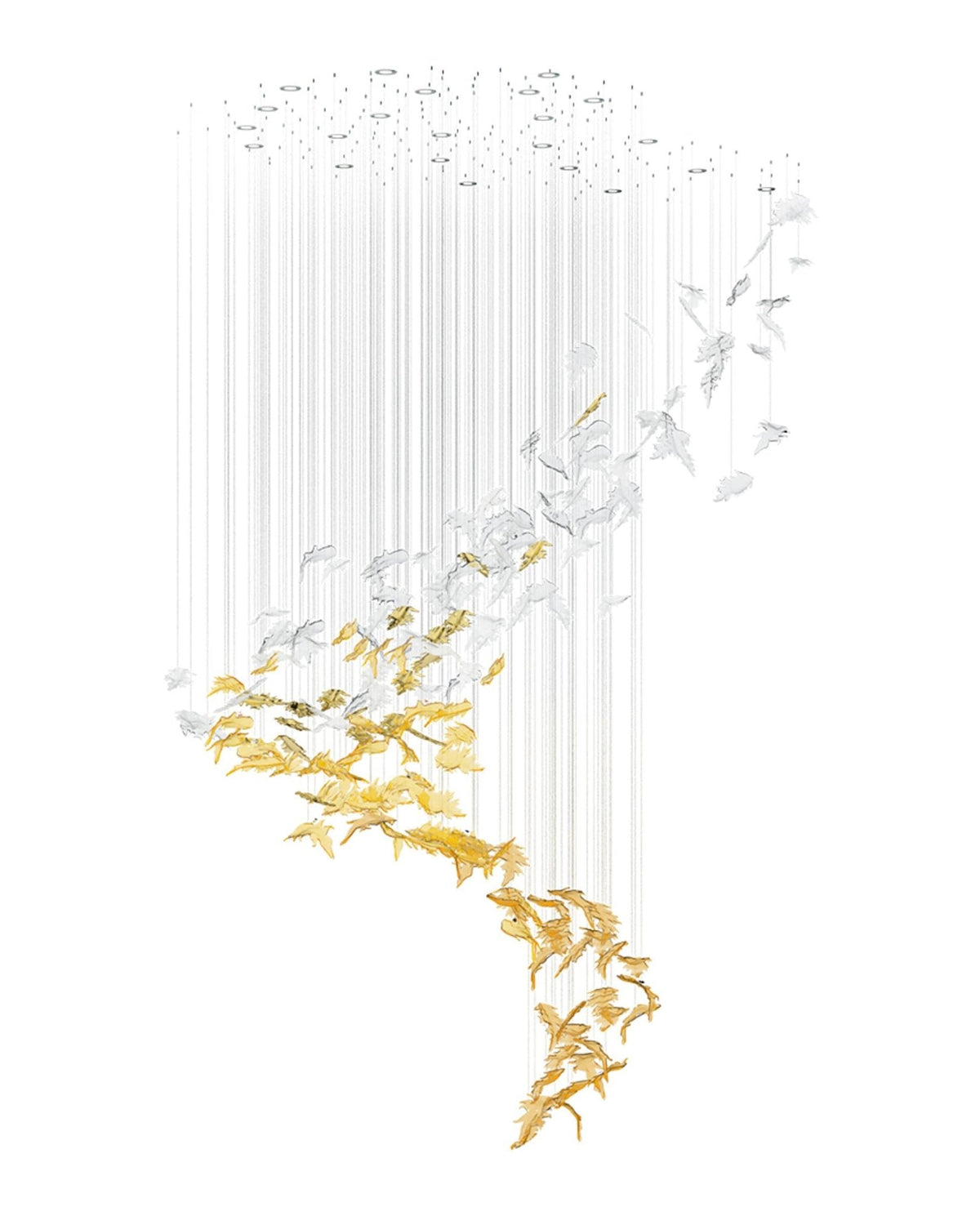 Galaxy Flying Leaves Meteor Shower Crystal Spiral Chandelier - view 12