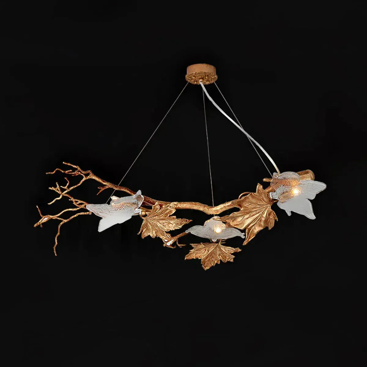 Folio Branch Brass Chandelier - view 2