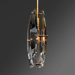 Corin Modern Faceted Smoke Crystal Pendant Light - view 3