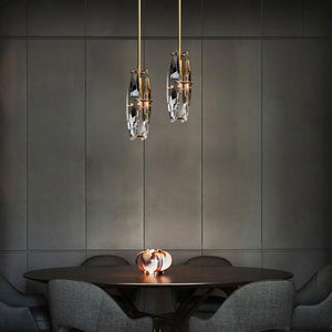 Corin Modern Faceted Smoke Crystal Pendant Light - view 4