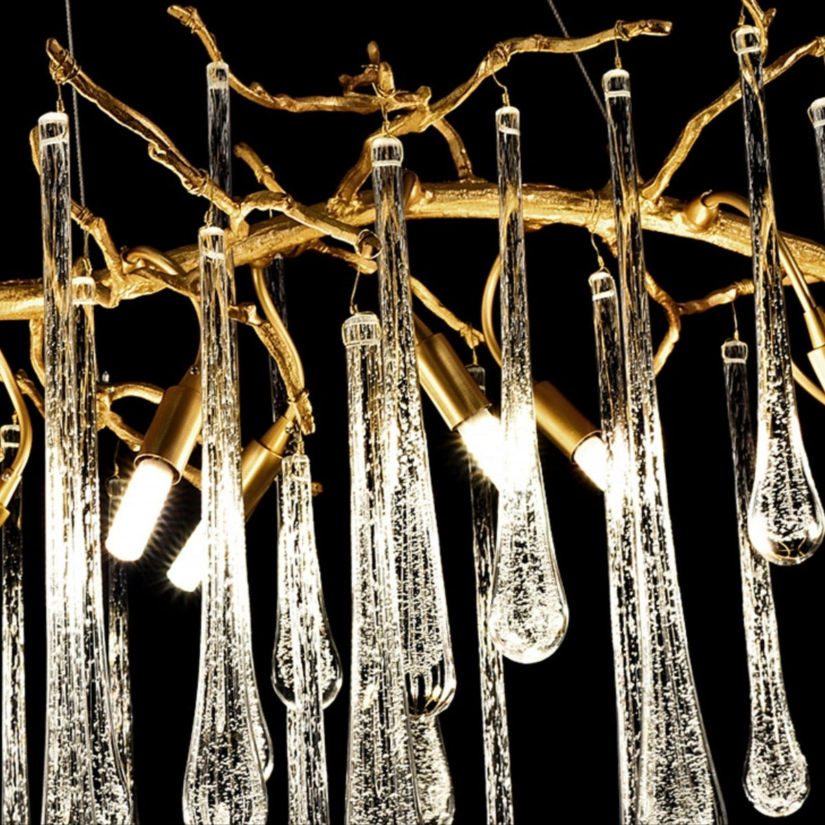 Branch Crystal Drops Chandelier in French Style with Copper Gold Finish for Dining and Living Room Ceiling - view 8