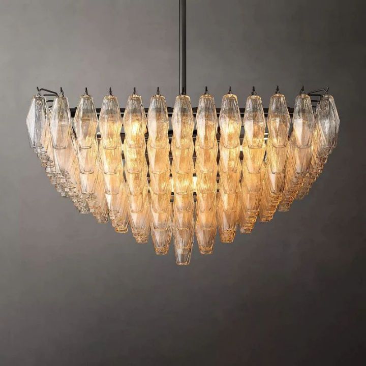 Galaxy Clear Glass Square Chandelier 32" - view 2
