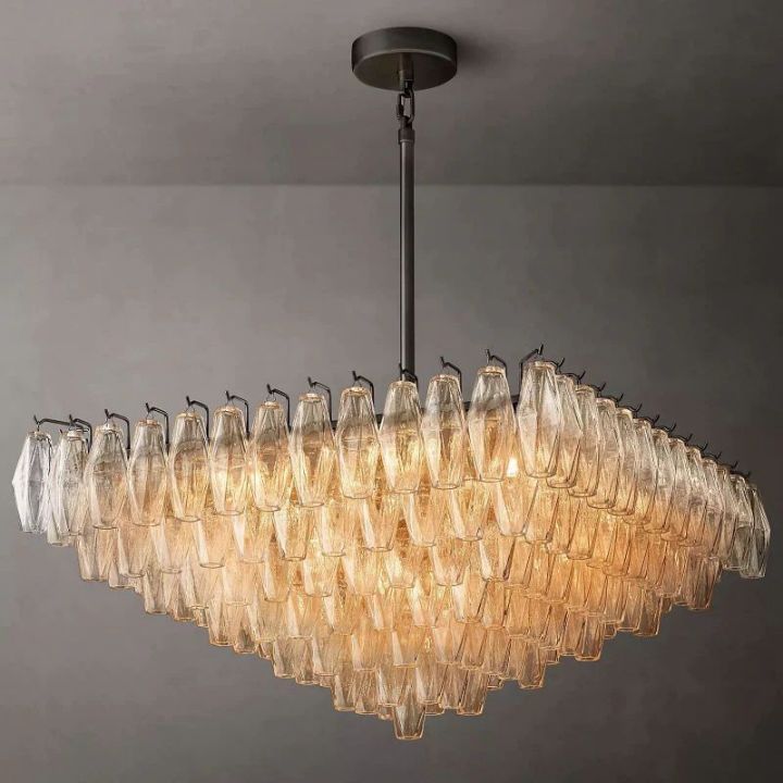 Galaxy Clear Glass Square Chandelier 32" - view 8