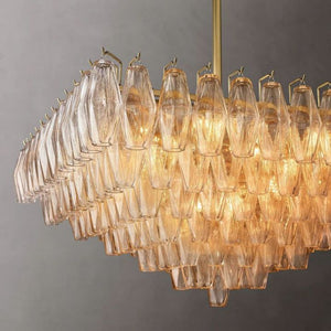 Galaxy Clear Glass Square Chandelier 32" - view 4