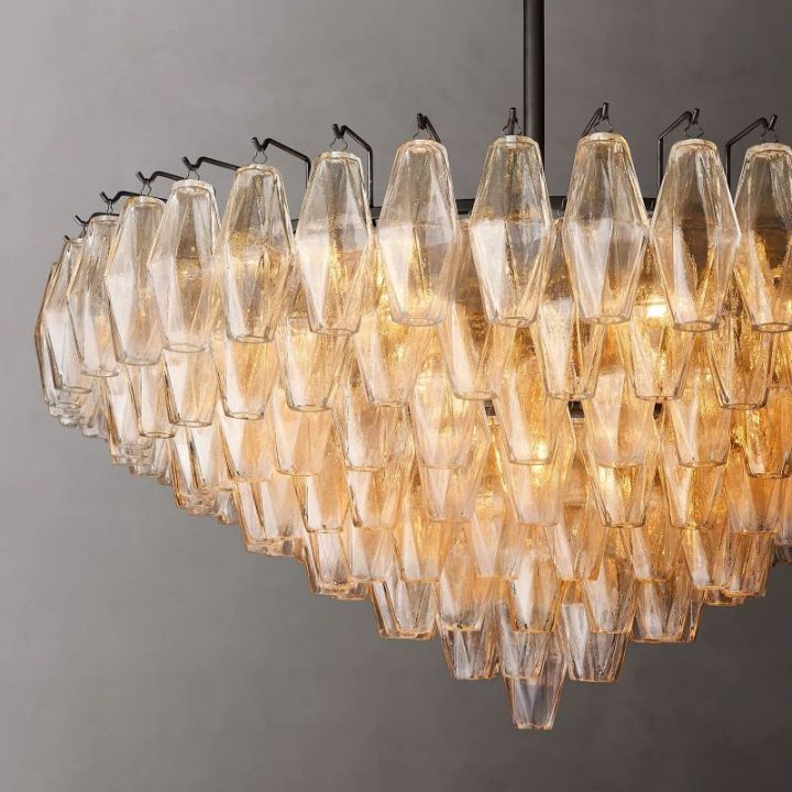 Galaxy Clear Glass Tiered Round Chandelier 37" - view 5