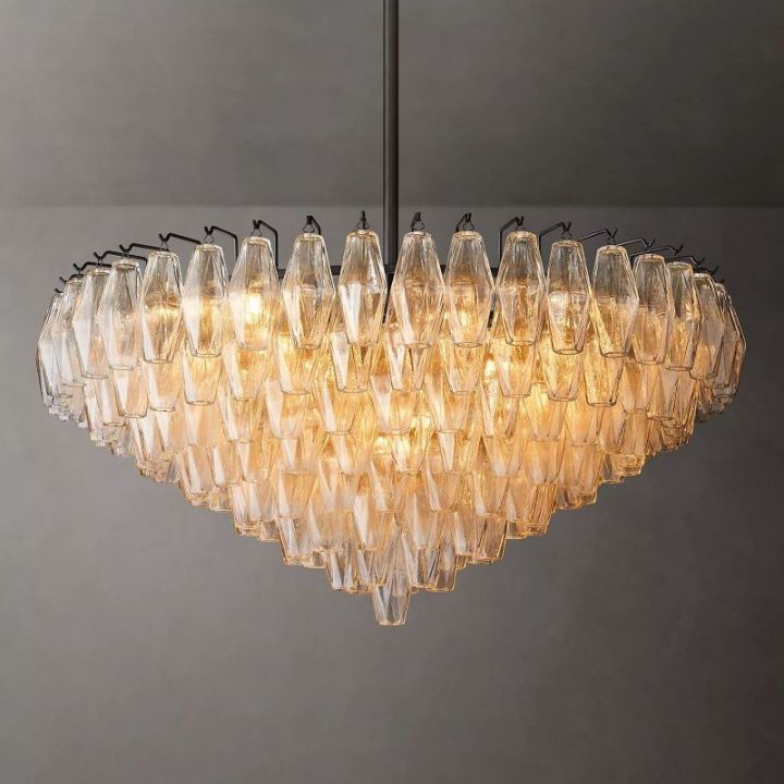 Galaxy Clear Glass Tiered Round Chandelier 37" - view 4