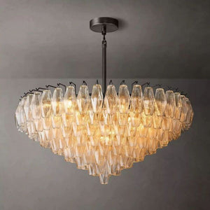 Galaxy Clear Glass Tiered Round Chandelier 37" - view 2