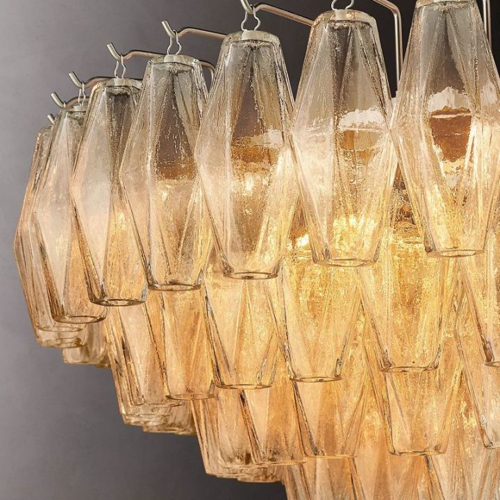 Galaxy Clear Glass Tiered Round Chandelier 37" - view 6
