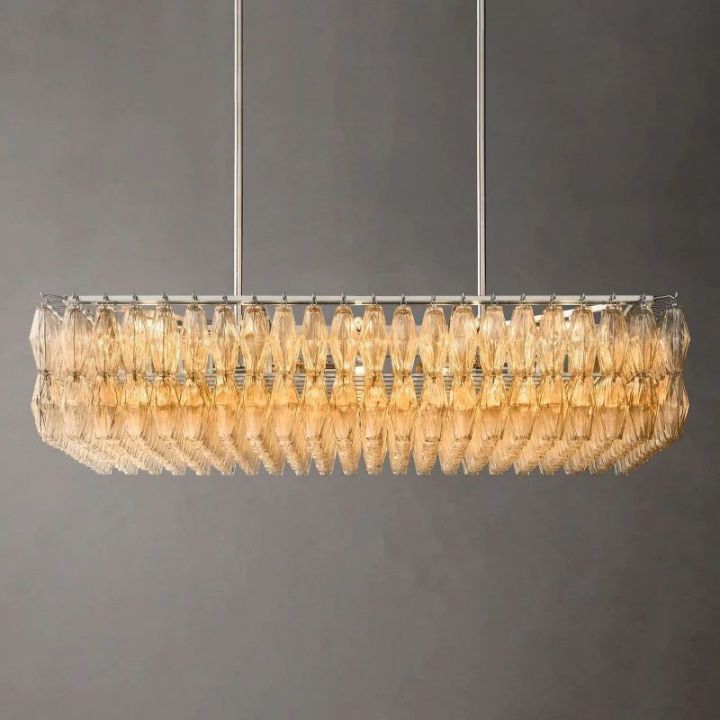 Galaxy Glass Rectangular Chandelier 54" - view 8