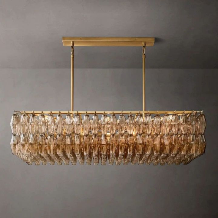 Galaxy Glass Rectangular Chandelier 54" - view 3