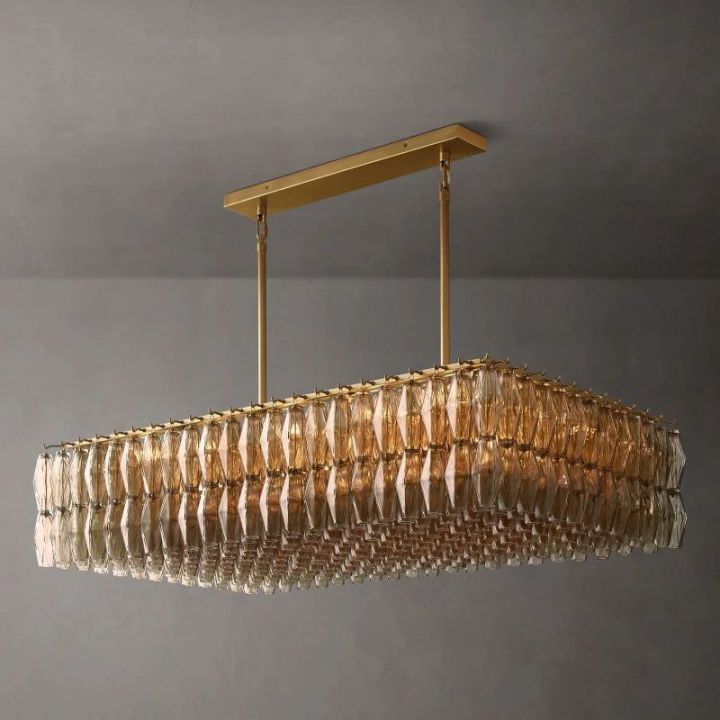 Galaxy Glass Rectangular Chandelier 54" - view 4