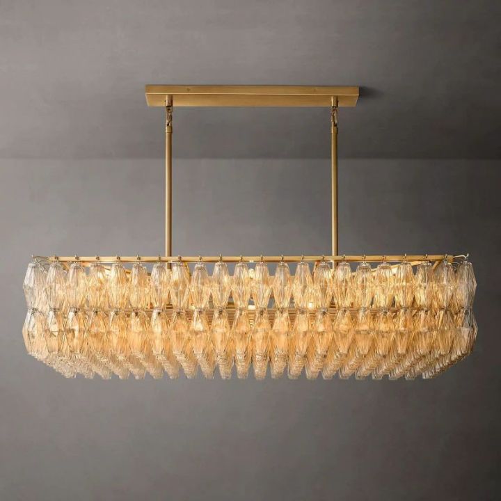 Galaxy Glass Rectangular Chandelier 54" - view 6