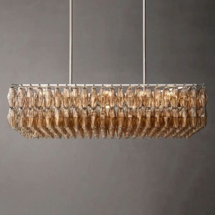 Galaxy Glass Rectangular Chandelier 54" - view 7