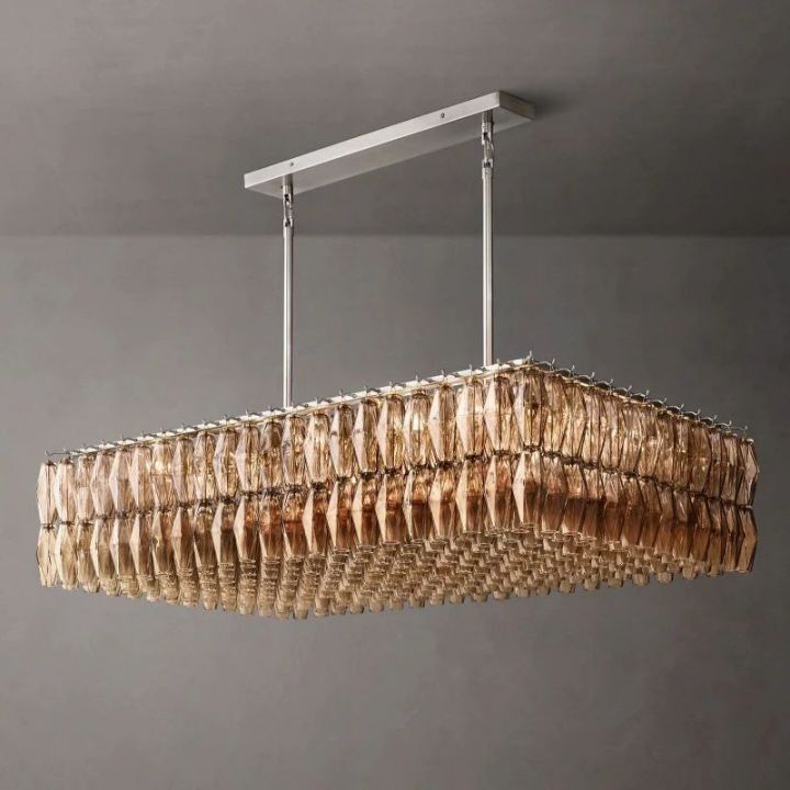 Galaxy Glass Rectangular Chandelier 54" - view 5