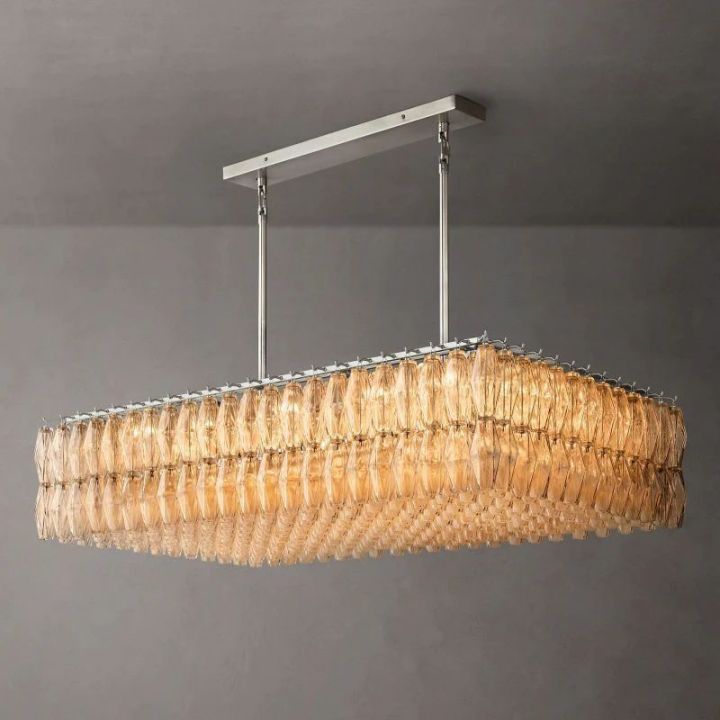 Galaxy Glass Rectangular Chandelier 54" - view 2