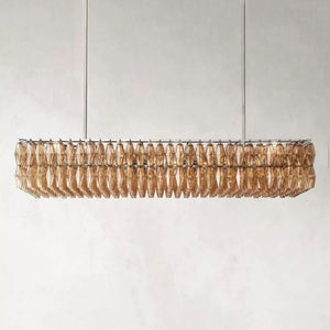 Galaxy Smoke Glass Rectangular Chandelier 74" - view 4
