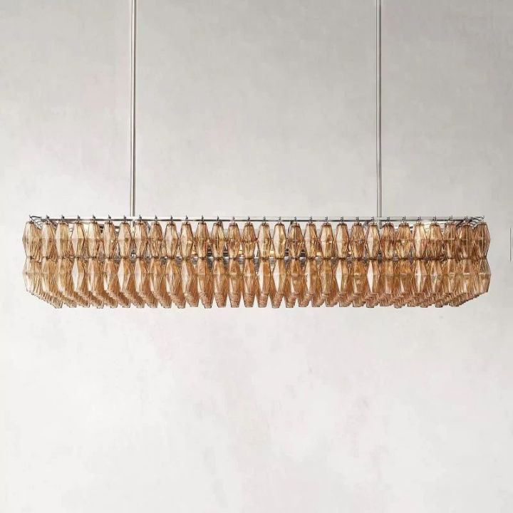 Galaxy Smoke Glass Rectangular Chandelier 74" - view 4