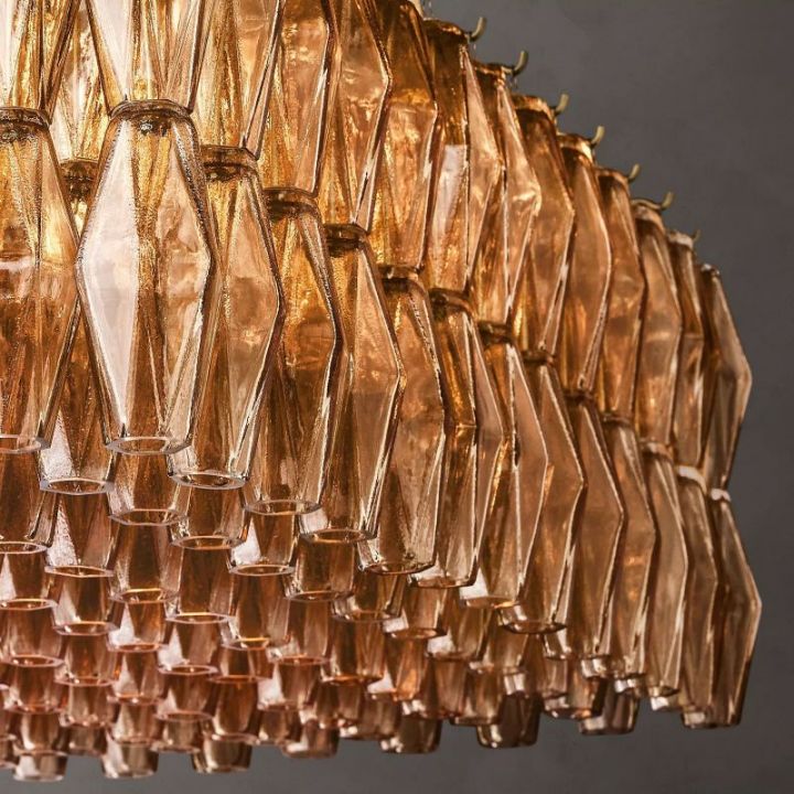 Galaxy Smoke Glass Rectangular Chandelier 74" - view 5