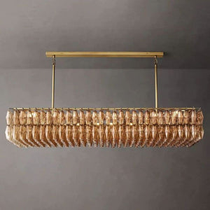 Galaxy Smoke Glass Rectangular Chandelier 74" - view 3