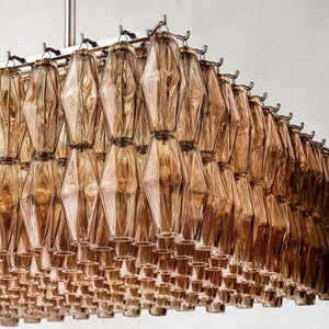 Galaxy Smoke Glass Rectangular Chandelier 74" - view 6