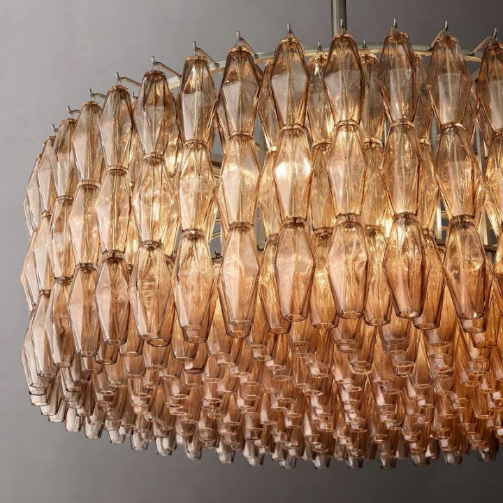 Galaxy Smoke Glass Round Chandelier 47" - view 3