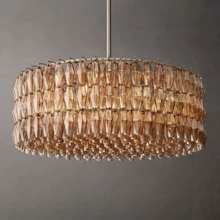 Galaxy Smoke Glass Round Chandelier 47" - view 2