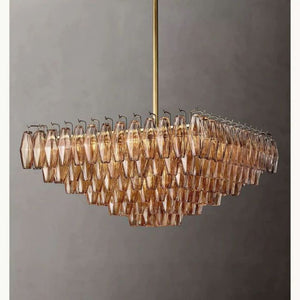 Galaxy Smoke Glass Square Chandelier 32" - view 4