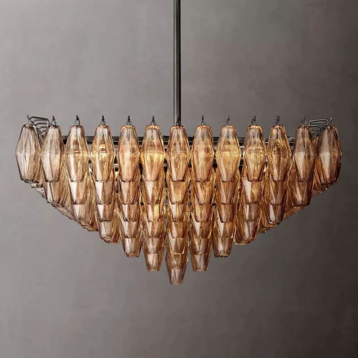 Galaxy Smoke Glass Square Chandelier 32" - view 2