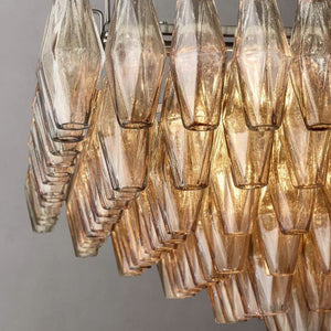 Galaxy Smoke Glass Tiered Rectangular Chandelier 54" - view 7