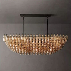Galaxy Smoke Glass Tiered Rectangular Chandelier 54" - view 5