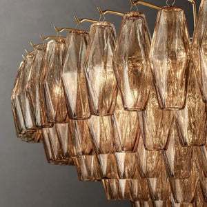 Galaxy Smoke Glass Tiered Round Chandelier 62" - view 8